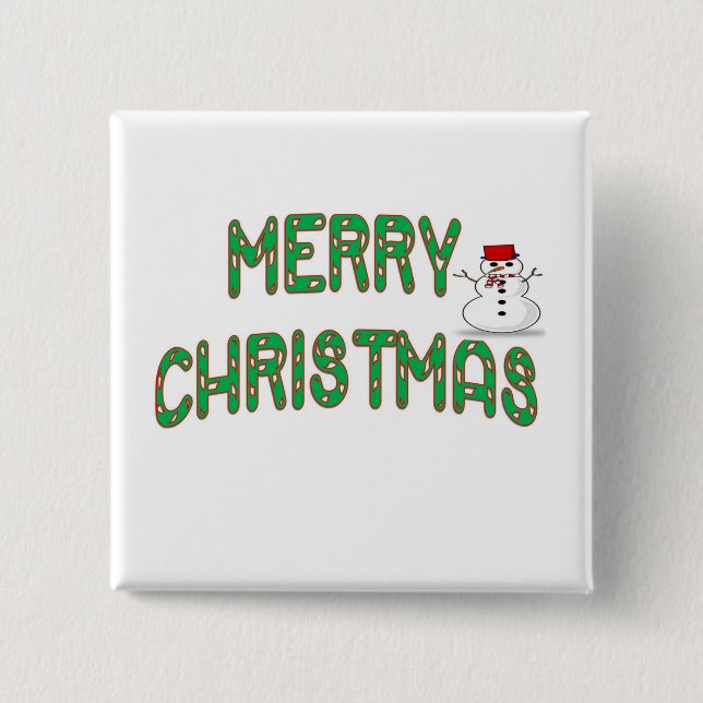 Christmas Candy Stick 15 Cm Square Badge (Front)