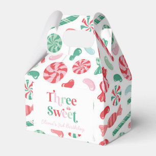 Christmas Candy Three is Sweet 3rd Birthday Favour Box
