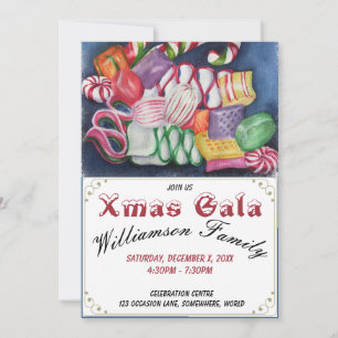 CHRISTMAS CANDY XMAS GALA PARTY INVITATION