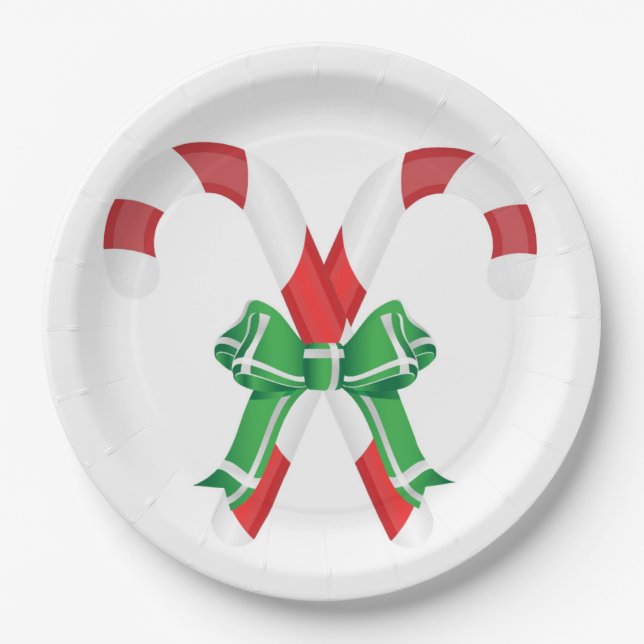 CHRISTMAS CANDYCANES PAPER PLATE (Front)
