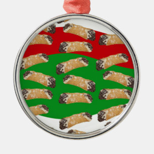 Christmas Cannoli Metal Ornament