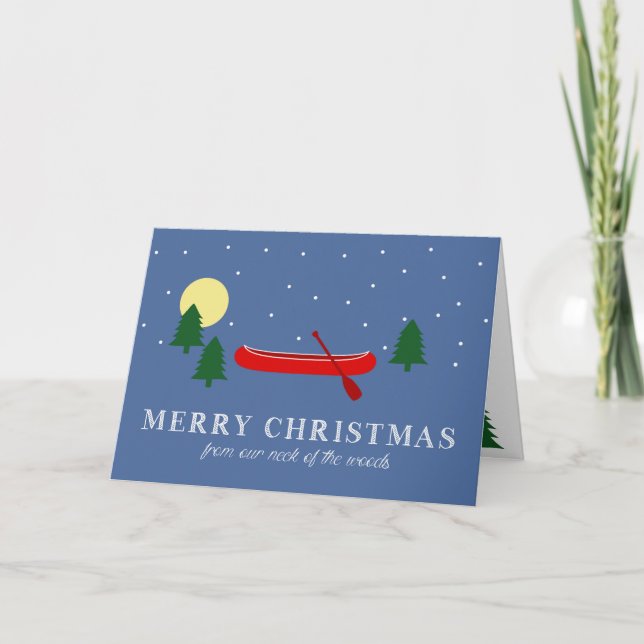 Christmas Canoe Greeting Card (Front)