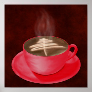 Christmas Cappuccino Art Poster
