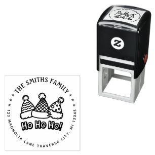  Christmas caps ho ho ho Return Address  Self-inking Stamp