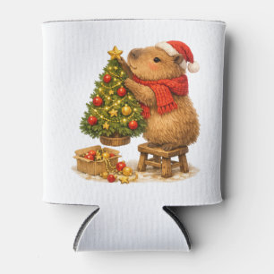 Christmas Capybara Decorating Tree Can Cooler