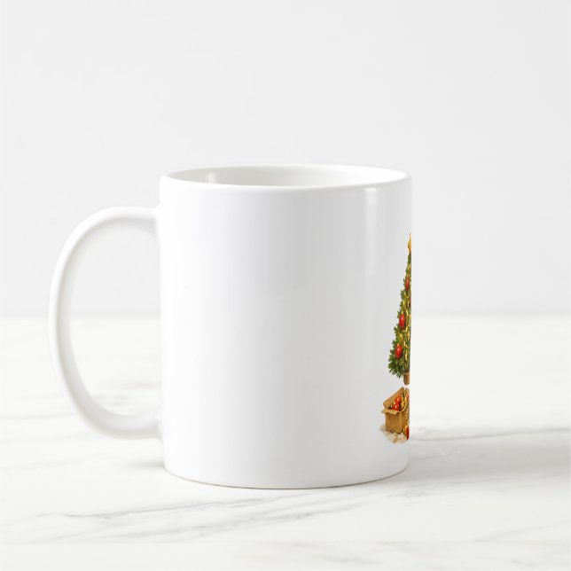 Christmas Capybara Decorating Tree Coffee Mug (Left)