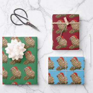 Christmas Capybara Family Wrapped in Lights Wrapping Paper Sheet