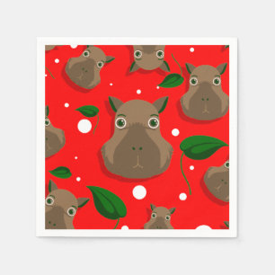 christmas capybara napkin