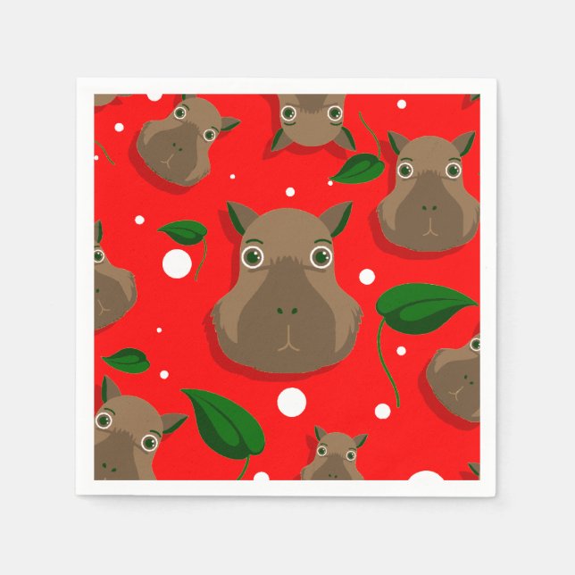 christmas capybara napkin (Front)