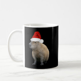 Christmas Capybara Santa Hat Coffee Mug