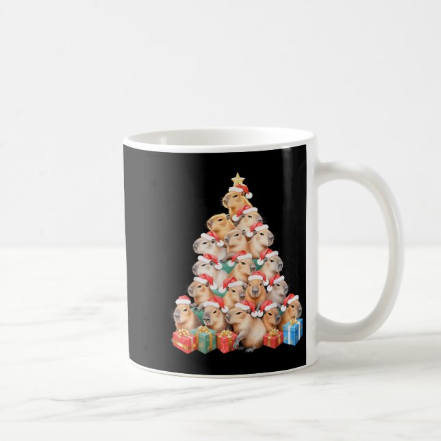 Christmas Capybara Tree Xmas Pajama Cute Capybara  Coffee Mug (Right)