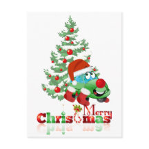 Christmas Car Cartoon Postcard