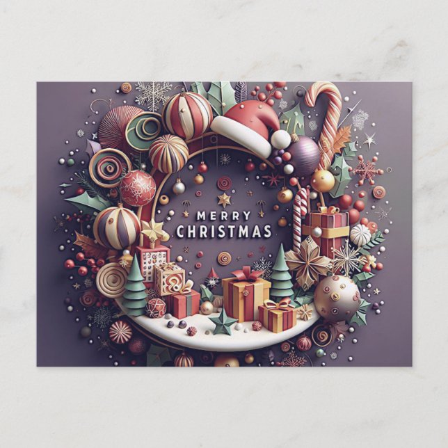 Christmas Card - 3D Theme (Front)