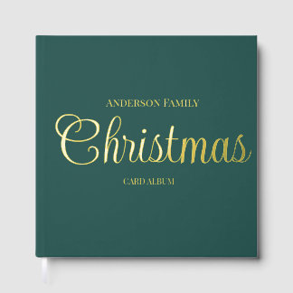 Christmas Card Album Personalised Family Name Guest Book