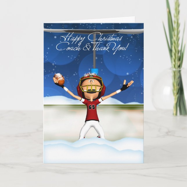 Christmas Card American Football - Thank You Coach (Front)