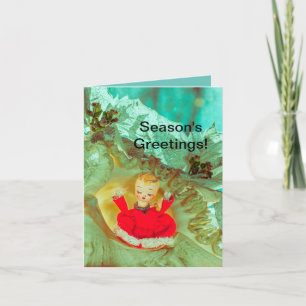 Christmas Card angel cherub seasons greetings.