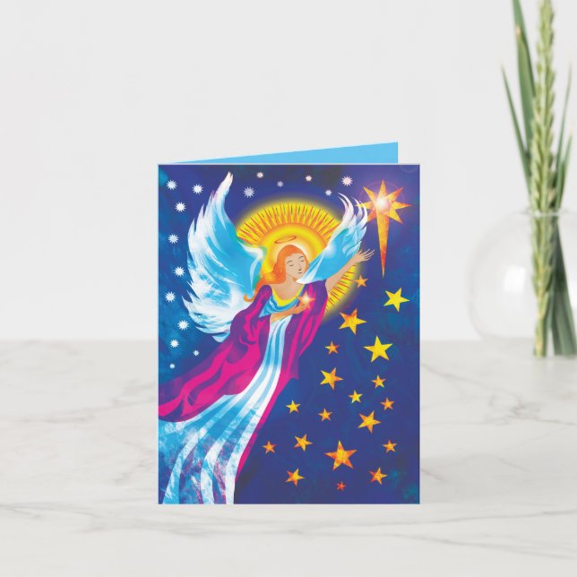 Christmas card: Angel in the stars Card (Front)