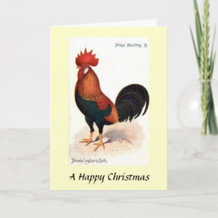 Christmas Card - Brown Leghorn Cock
