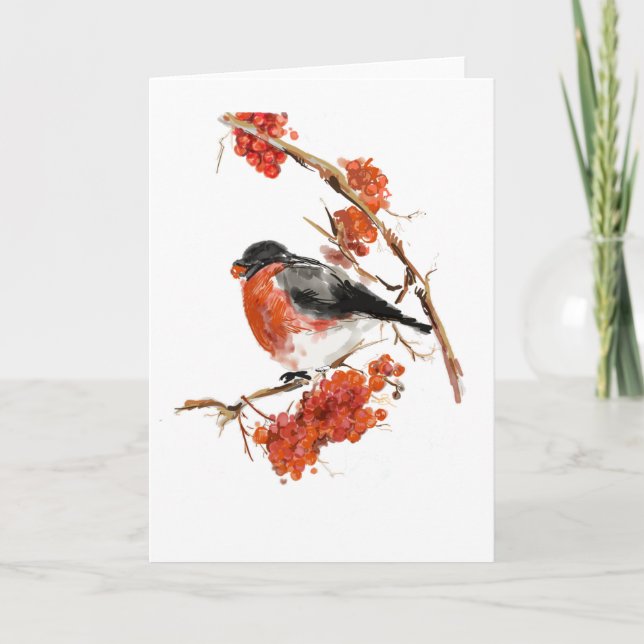 Christmas Card - Bullfinch (Front)