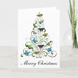 Christmas Card Butterfly Christmas Tree