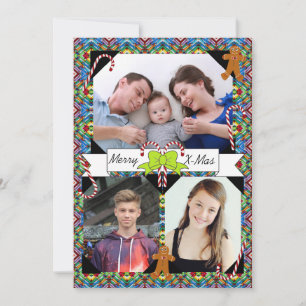 Christmas Card Candy Cane & Gingerbread Man HAMbWG