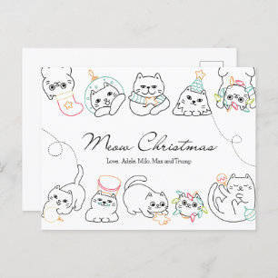 Christmas Card Cat Lover Christmas Postcard