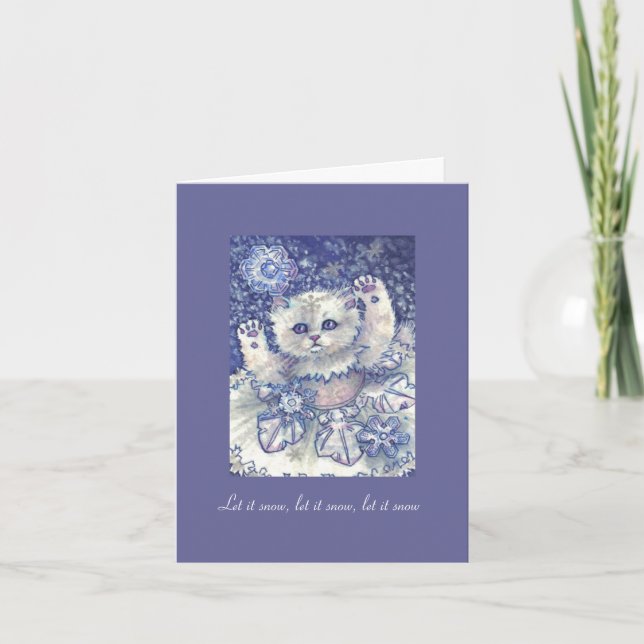 Christmas card Cat Snowflake Dancer (Front)