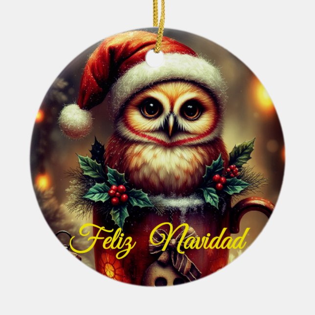 Christmas Card  Ceramic Ornament (Front)