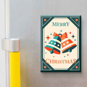 Christmas Card - Christmas Jingle Bells and Stars Magnet
