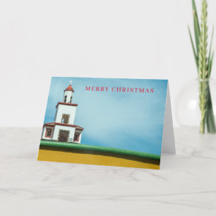 Christmas card church steeple view