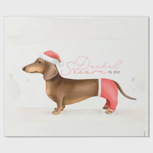 Christmas card Dachshund "Dachshund Season On" Wrapping Paper