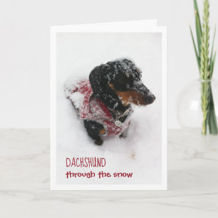 Christmas Card - Dachshund Through The Snow