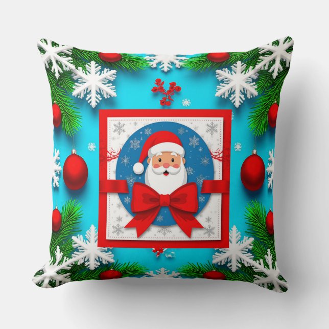 Christmas Card Design Featuring Santa Claus Cushion (Front)
