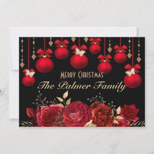Christmas Card Elegant Gold and Red Design