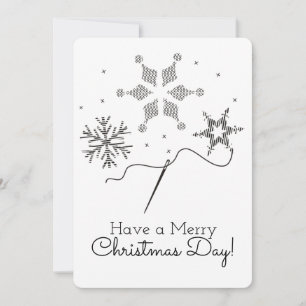 Christmas card embroidery cross stitch sewing
