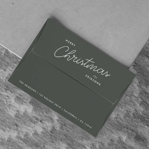 Christmas Card Envelope   Forest Green Dark Dusky