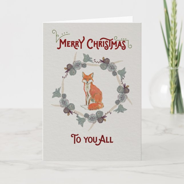 Christmas Card featuring a fox (Front)