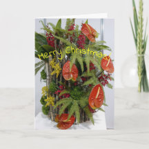 Christmas Card -  Flamingo Flowers