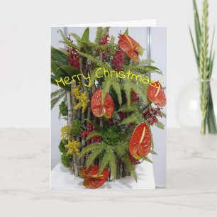 Christmas Card - Flamingo Flowers
