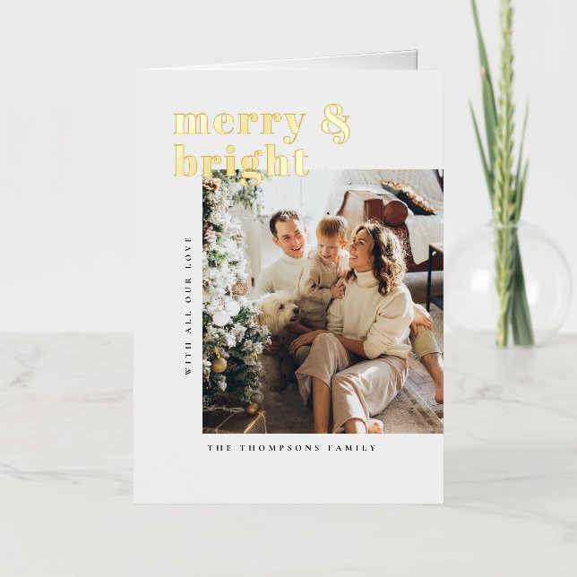 Christmas Card Foil Merry & Bright (Front)
