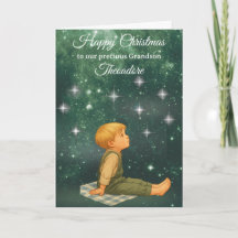 Christmas Card for Grandson – Starry Night 