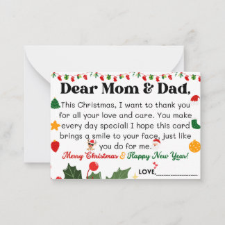 Christmas Card For Parents From Children