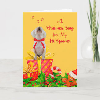 Christmas Card for Pet Groomer with White Dog