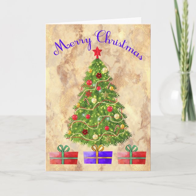 Christmas Card for Sister Tree and Presents (Front)