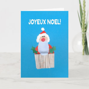 Christmas Card, French Cupcake with Santa Holiday Card