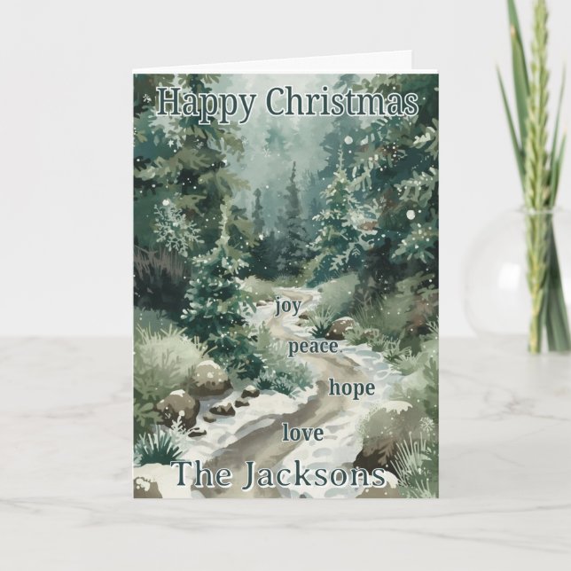 Christmas Card from Our Family – Peace, Joy, Hope, (Front)