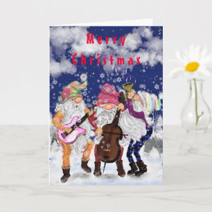 Christmas Card Happy Gnomes Music Band