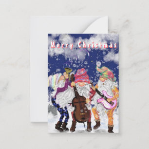 Christmas Card Happy Gnomes Music Band - Fun