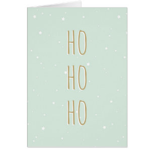 Christmas Card Ho Ho Ho Stars Pattern Trendy Funny