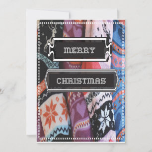 Christmas Card Holiday Stocking Sweater Stitched